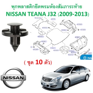 SKU-A365 (เลือกจำนวนก่อนสั่ง)พุกพลาสติกยึดพรมห้องสัมภาระท้าย NISSAN TEANA J32 (2009-2013)