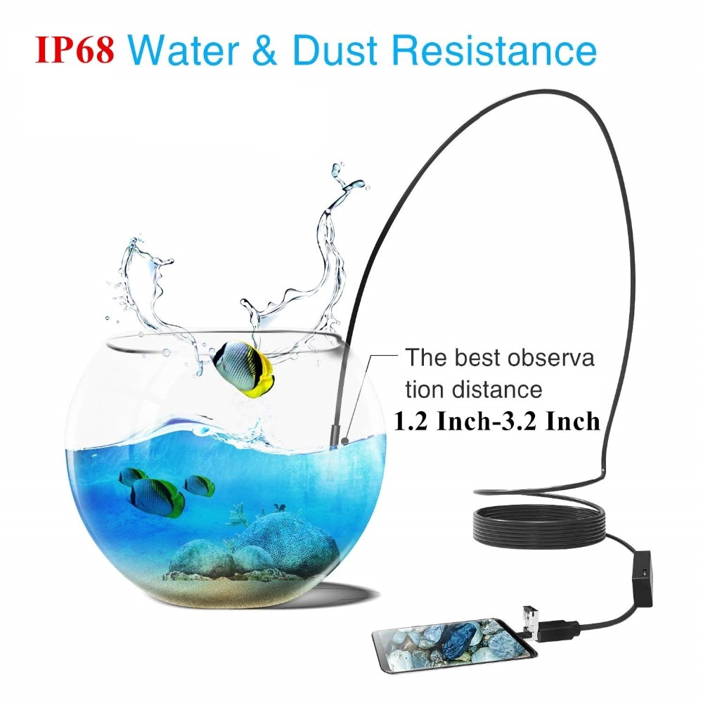 Endoscope HD 3in1 กล้องแอนโดสโคป กล้องงู ต่อคอม มือถือ กล้องส่องท่อ​ กันน้ํา USB / TYPE-C / Micro-USB Endoscope Camera 1/2/3.5/5/10 ม. - ภาพย่อย 2