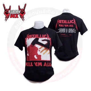 เสื้อวง Metallica Men’s T-Shirt ของแท้ 100% ลาย KILL ME ALL TRACKS BLACK T-SHIRT