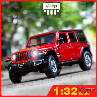 Klt 1:32 Jeep Wrangler Diecast โมเดลรถยนต์โลหะ ของเล่นสําหรับเด็ก และผู้ใหญ่