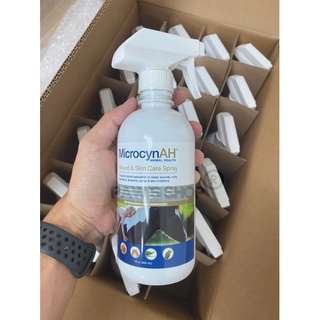 MicrocynAH wound &amp; skin care spray 500ml สเปรย์พ่นฆ่าเชื้อบนผิวหนังสุนัขและแมว