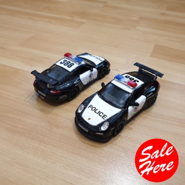 รถโมเดล DIE CAST [PORCHE POLICE CAR] รถพอร์ช ตำรวจ 911 4x4 ของเล่นและสะสมรถเหล็กมีลาน รถเหล็กSCALE 1