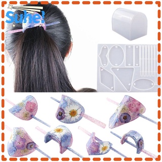 SUHE Handmade Epoxy Resin Mold DIY Grasping Clip Hairpin Beauty Hair Accessories UV Crystal Epoxy Jewelry Silicone Mould