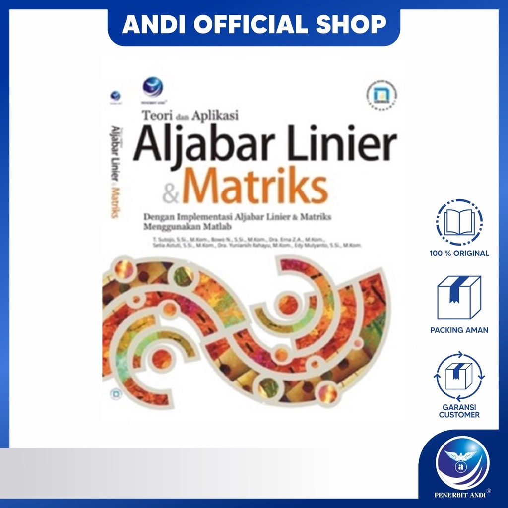 Andi สํานักพิมพ์ - ทฤษฎีและการประยุกต์ใช้ Aljabar Linear และ Matrix พร้อมการชุบของ Aljabar Linear แล