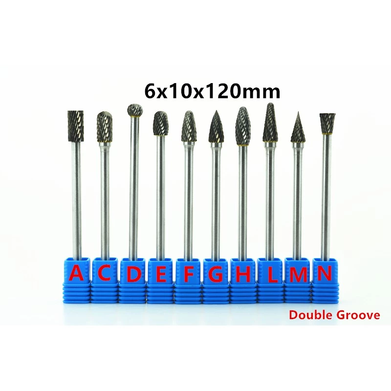 1pcs 6x10x120mm ทังสเตนคาร ์ ไบด ์ Burrs ยาว 6 มม.ก ้ านบดเครื ่ องมือโรตารี ่ พร ้ อมสต ็ อก