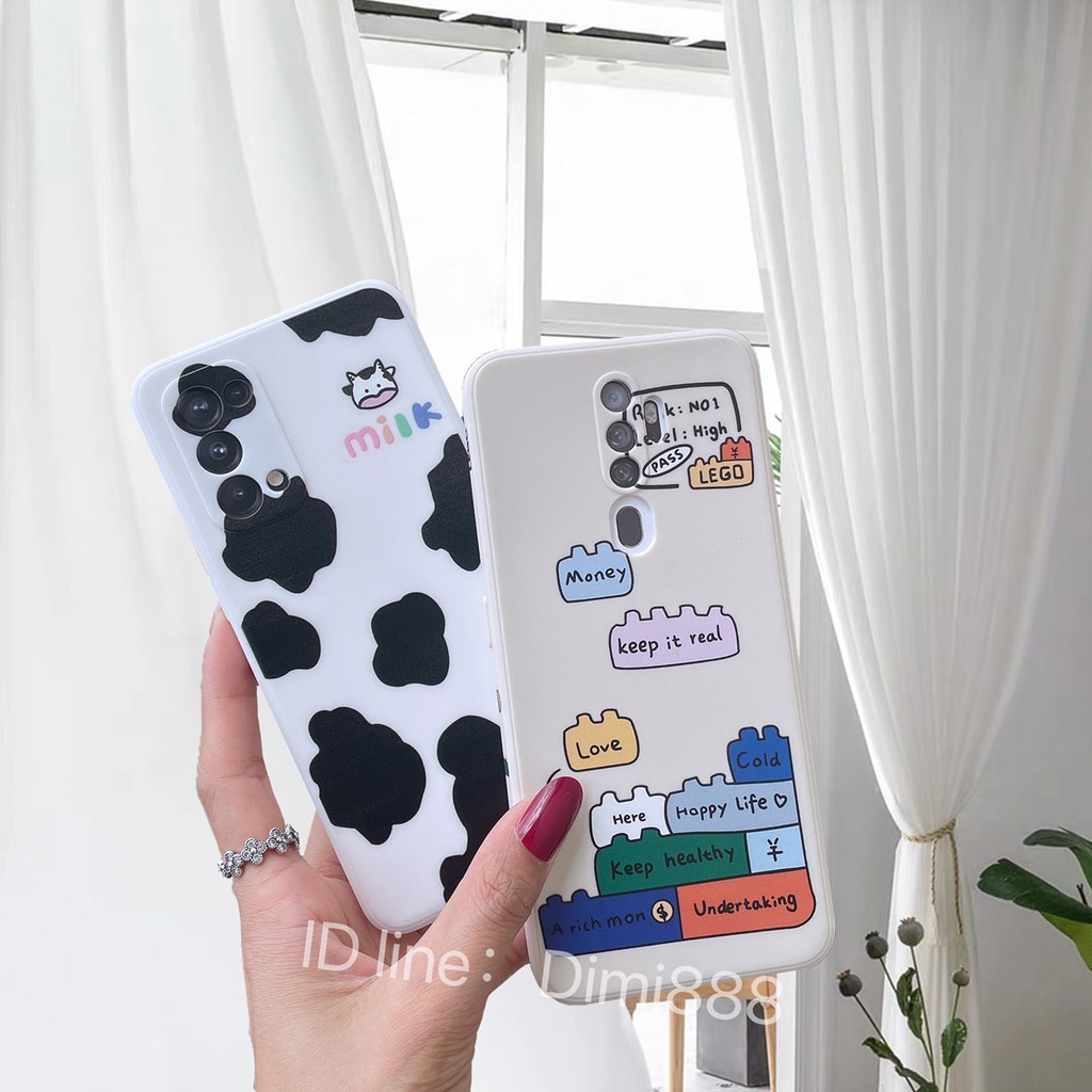 ออปโป้ A15 เคสกำมะหยี่ขอบเหลี่ยมมีลาย รุ่น OPPO A37 A31 A3s A5s A53 A92 Reno4 Reno5 A52020 F9 A15s A