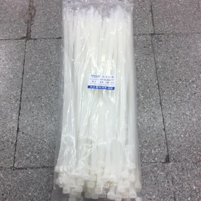 Cable tie เคเบิ้ลไทร์ ขนาด8*400mm. ยาว16นิ้ว แบบหนา100ชิ้น