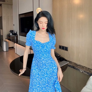 Blue daisy long dress⚠️กรุณาสอบถามจำนวนสินค้าก่อนสั่งซื้อ⚠️