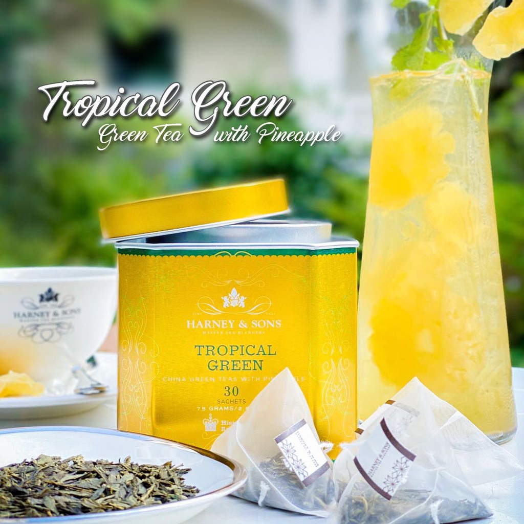 Harney&Sons Tropical Green ชาเขียว กลิ่นสัปปะรด สร้างสรรค์เมนูได้หลากหลายทั้งร้อน-เย็น เหมาะทำค็อกเทล ม็อกเทล