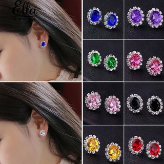 สุภาพสตรีเลดี้ Elegant Rhinestone ดอกไม้ตุ้มหูต่างหูของขวัญเครื่องประดับ