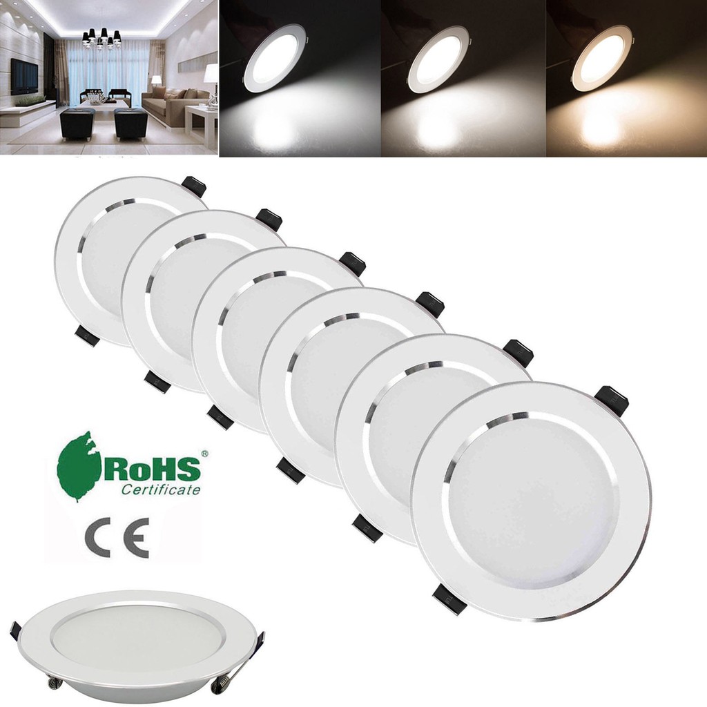 หรี่แสงได้ LED แผงดาวน์ไลท์โคมไฟเพดานแบบฝัง 3W 5W 7W 9W 12W 15W 18W AC 220V โคมไฟ Cool/เป็นกลาง/วอร์มไวท์
