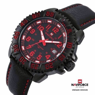 ⏰ NAVIFORCE แท้ ⏰ หน้าปัด Luminox - สายหนังน้ำตาล สีดำ   - กันน้ำ 100% - ราคา 85