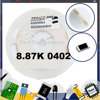 8.87K Ohm 0402 ±1% 62.5 mW ±100ppm/°C CRCW04028K87FKED Vishay / Dale  1-A3-27 (ขายยกแพ็ค 1 แพ็ค มี 100 ชิ้น)