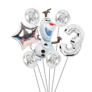 ลูกโป่งฟอยล์ลายการ์ตูน Disney Olaf Snowman สีเงิน 32 นิ้ว 8 ชิ้นสําหรับตกแต่งปาร์ตี้วันเกิดเด็ก