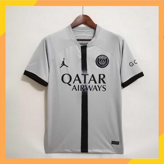 เสื้อกีฬาแขนสั้น ลายทีมชาติฟุตบอล Paris Saint-Germain 2022 22 23 PSG 2023 ชุดเยือน