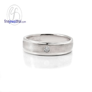 Finejewelthai-แหวนเพชร-แหวนเงิน-เพชรแท้-เงินแท้-แหวนหมั้น-แหวนแต่งงาน-Diamond-Silver-wedding-Ring-R1064di_wg