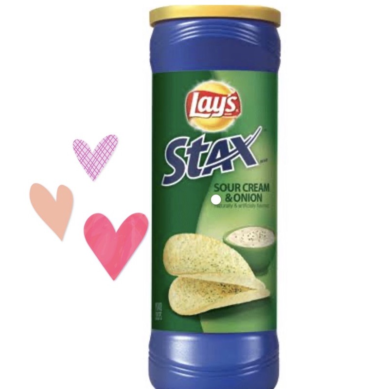 lay's stax sour cream and onion มันฝรั่งทอดกรอบ เลย์ ขนมกินเล่น อเมริกา 🇺🇸 USA 100% พร้อมส่งจ้า สั่ง