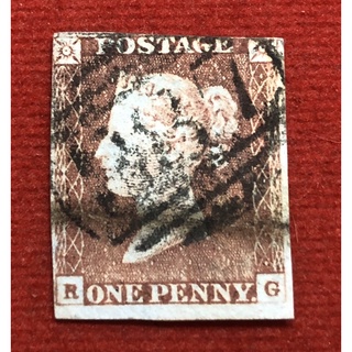 แสตมป์ ONE PENNY POSTAGE ไม่มีขอบฟัน