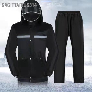 Sagittarius314 เสื้อกันฝน ผ้าออกซ์ฟอร์ด แบบหนา กันน้ํา พร้อมแถบสะท้อนแสง สําหรับผู้ชาย และผู้หญิง