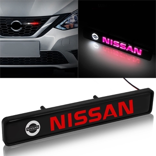 ด้วยไฟ LED รถกระจังหน้าสัญลักษณ์ป้ายสติ๊กเกอร์ With LED light Car Front Grille Emblem Badge Stickers For Nissan Terra Navara Almera Patrol royale X-Trail Sylphy JUKE Leaf