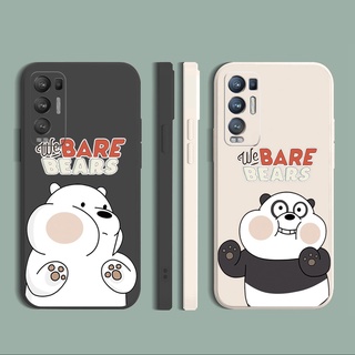 เคสโทรศัพท์มือถือแบบนิ่ม ขอบสี่เหลี่ยม ลาย We Bare Bears สําหรับ OPPO A17 A17K Reno7 Reno8 4G Reno6 Z 5G Reno 5 Pro 4 3 Reno2 Z F A95 5G A76 A96 A57 A77