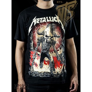 NTS​ 327 Metallica เสิ้อยืดดำ เสื้อยืดชาวร็อค เสื้อวง New Type System NTS Rock brand Sz. S M L XL XXL