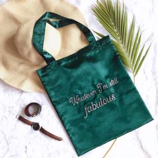 💚Satin Tote bag กระเป๋าผ้า ซาติน