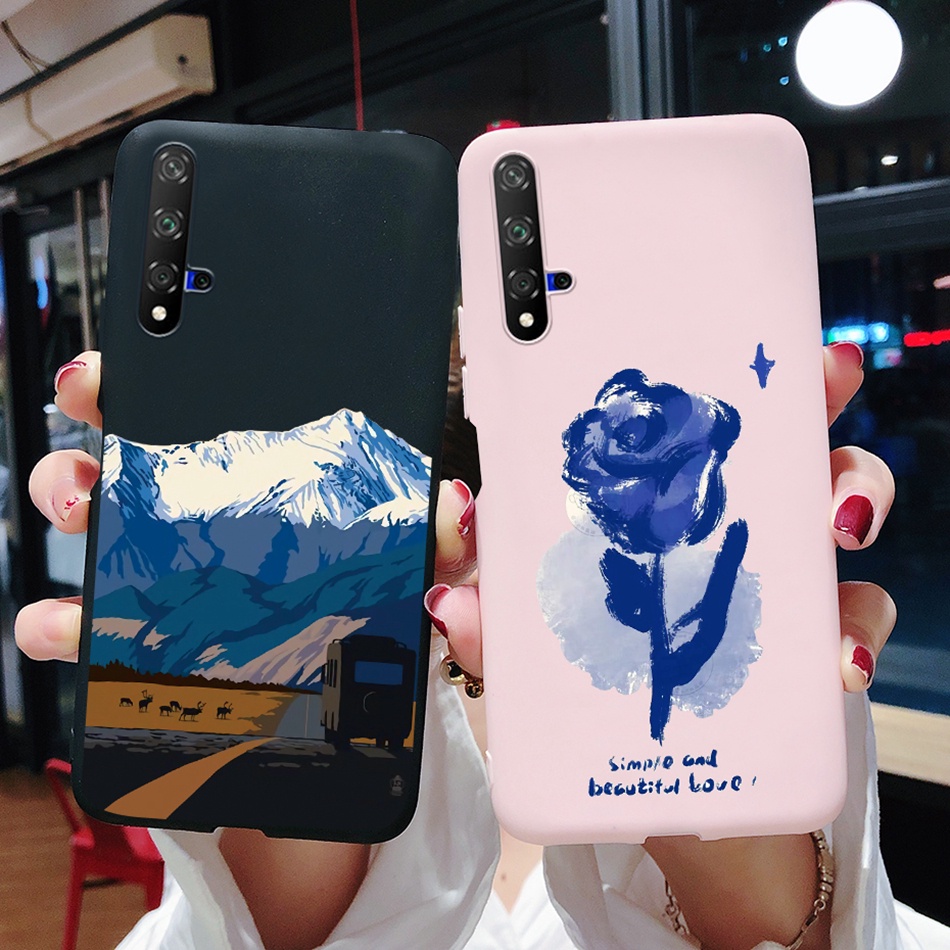 Huawei Nova 5T YAL-L21 YAL-L61 YAL-L71 YAL-L61D เคสโทรศัพท์ซิลิโคน TPU นิ่ม ลายดอกไม้ เนื้อด้าน