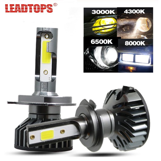 LEADTOPS 2 ชิ้น H11 H7 H4 ไฟหน้ารถ LED 3000K 4300K 6500K 8000K H1 H8 H9 H3 9005 9006 หลอดไฟ LED หมอก