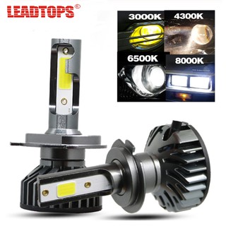 LEADTOPS 2 ชิ้น H11 H7 H4 ไฟหน้ารถ LED 3000K 4300K 6500K 8000K H1 H8 H9 H3 9005 9006 หลอดไฟ LED หมอก 12V