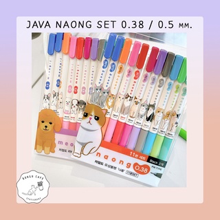 JAVA Naong 0.38 mm.- Meong 0.5 mm. SET // จาวา ปากกาลูกลื่น Naong 0.38 / Meong-i 0.5 เซค 11 ด้าม