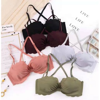 สินค้าพร้อมส่างจากไทย💥LoveIs Bra💥 (N340)  บราไร้โครง ทรงเปลือกหอย สวยสไตล์เกาหลี