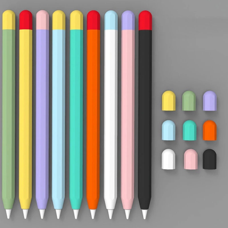 เคสปากกาสไตลัส ซิลิโคน / เคสป้องกันปากกาสไตลัส จับคู่สี / ฝาครอบปากกาสไตลัส กันลื่น / สําหรับ Apple Pencil 1 2