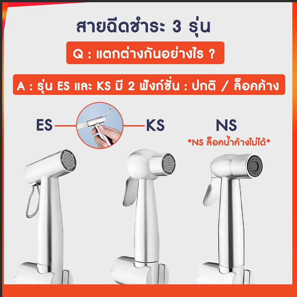 ﹍◈VRH ชุดสายฉีดชำระ สายฉีดก้น สายชำระสแตนเลส ที่ฉีดตูด 0040NS 0040ES 0040KS by Nayoo