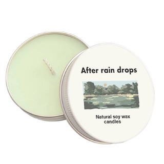 Summerstuff.marine - After raindrop soy wax candles (60 g.) เทียนหอม กลิ่นเย็นๆ สบายๆ ฟิลเหมือนฝนตกเย็นๆ ของขวัญ