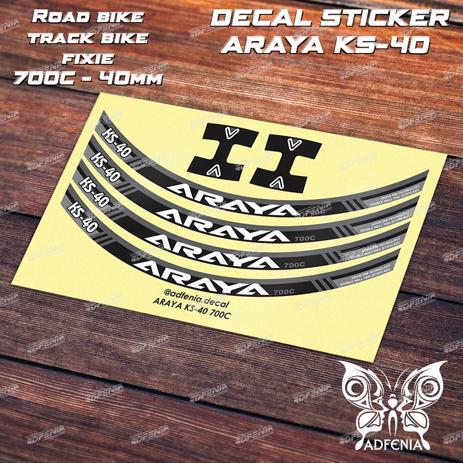 รูปลอกขอบ Araya Ks-40 Fixed Gear Road Bike Fixie Track BIke สติกเกอร์ Araya Ks 40