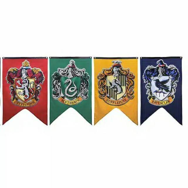 ธงแบนเนอร์ ธง Panji Logo หอพัก Hogwarts Harry Potter Gryffindor Slytherin Ravenclaw Hufflepuf