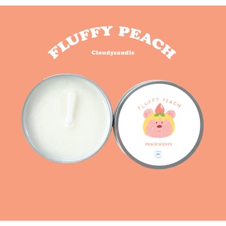 เทียนหอม Candle กลิ่น Fluffy peach Soy wax 100 % เเฮนด์เมด มี 2 ขนาด 30 กรัม / 50กรัม