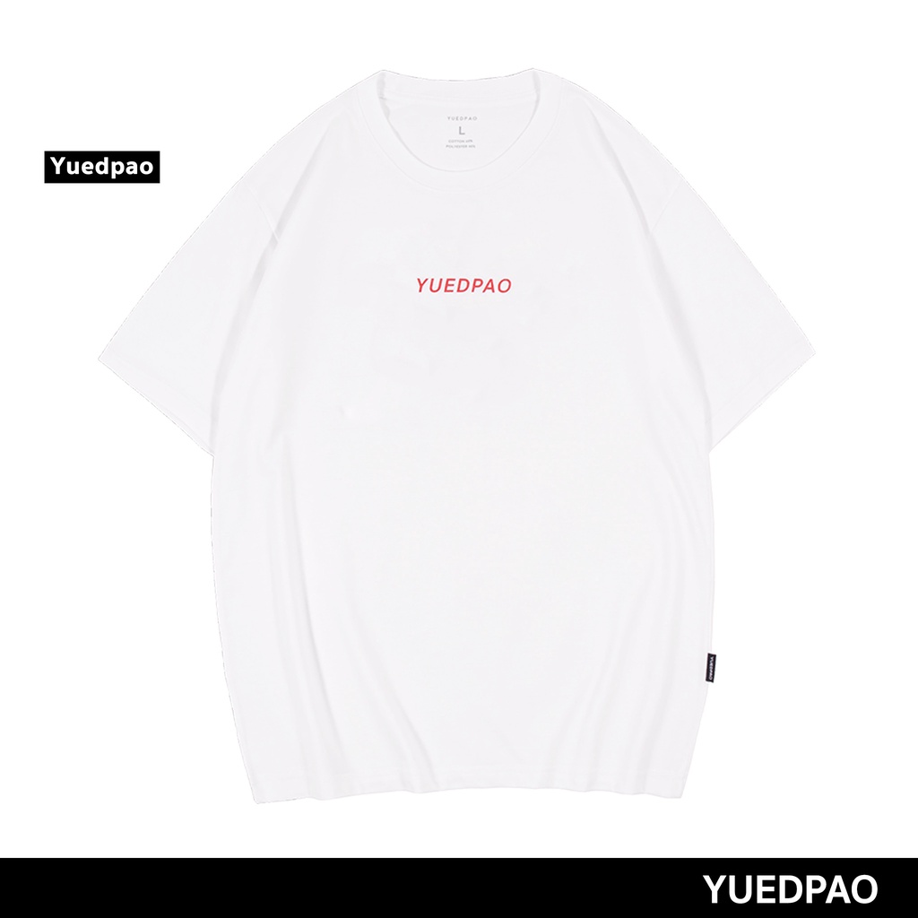 Yuedpao No.1 เสื้อยืด Oversize ผ้าหนาทรงสวย ยับยากรีดง่าย รับประกันไม่ย้วย 2 ปี เสื้อยืดโอเวอร์ไซส์ สี WHITE LOGO RED