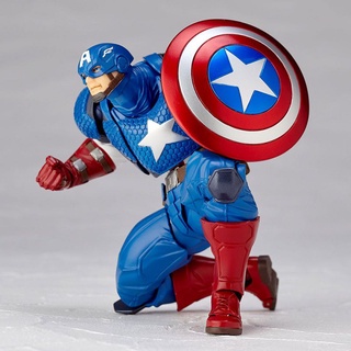 ฟิกเกอร์ Revoltech Kaiyodo Amazing Yamaguchi Captain America ของเล่นสําหรับเด็ก