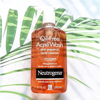 (Neutrogena®) Oil-Free Acne Wash Pink Grapefruit Facial Cleanser 269 ml นูโทรจีนา คลีนเซอร์ สำหรับผิวที่เป็นสิว