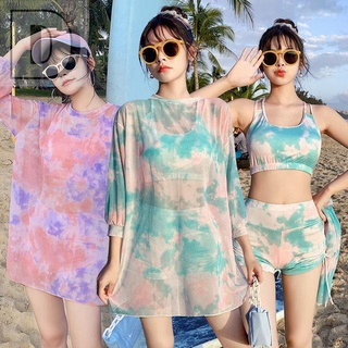 🔥บิกินี่สาวอวบ สไตล์เกาหลี ชุดเที่วทะเล bikini เสื้อไปทะเลผู้หญิง แฟชั่น สไตล์กีฬา ผ้าระบายอากาศและบาง