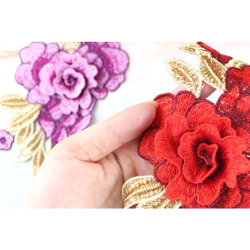 แผ่นแพทช์ ปักลายดอกไม้ สําหรับเย็บเสื้อผ้า หมวก ถุงมือ DIY 1 ชิ้น ราคา ถูกที่สุด ดีลบีเคเค แกลเลอรีภาพที่ 3