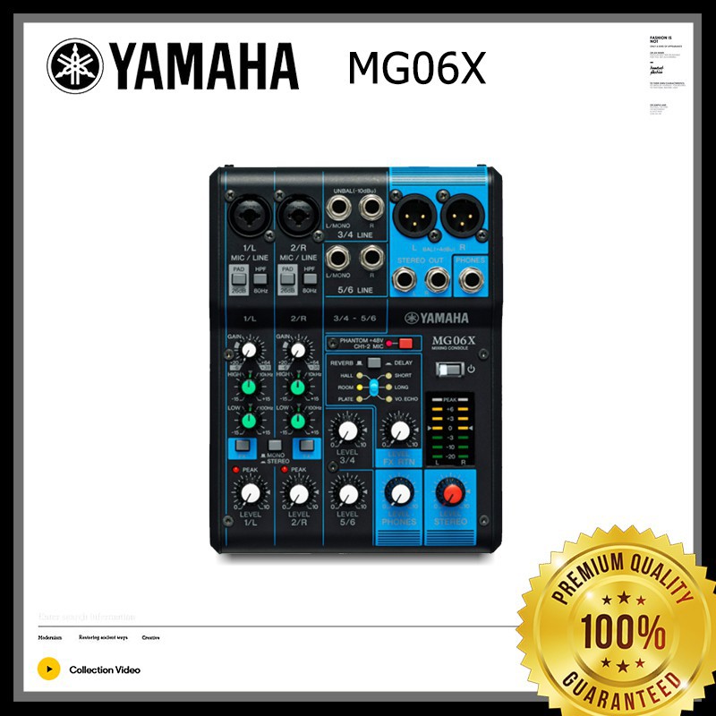 ☃□MG06X Yamaha Mixer ขนาด 6 ช่อง เอฟเฟค ( สำหรับงาน ผสมสัญญาณเสียง ขนาดเล็ก )ของแท้ 100%