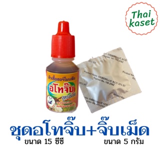 ชุดอโทจิ๊บ + จิ๊บเม็ด จิบเบอเรลลิก หัวเชื้อฮอร์โมนสูตรเข้มข้น กระตุ้นการแตกใบอ่อน เหมาะสำหรับพืชนอกฤดูต่างๆ ช่วยดึงรวง