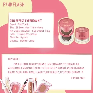 Pinkflash 2-in-1 duo effect ที่เขียนคิ้ว เนื้อเจลและเนื้อฝุ่น โพเมด กันน้ำ กันเปื้อน ติดทนนาน อเนกประสงค์