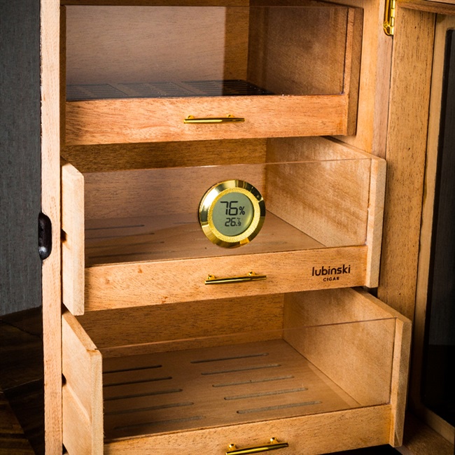 Lubinski ซิการ์ humidor ตู้แสดงแนวตั้งไม้ซีดาร์แอลกอฮอล์กล่องสามชั้น