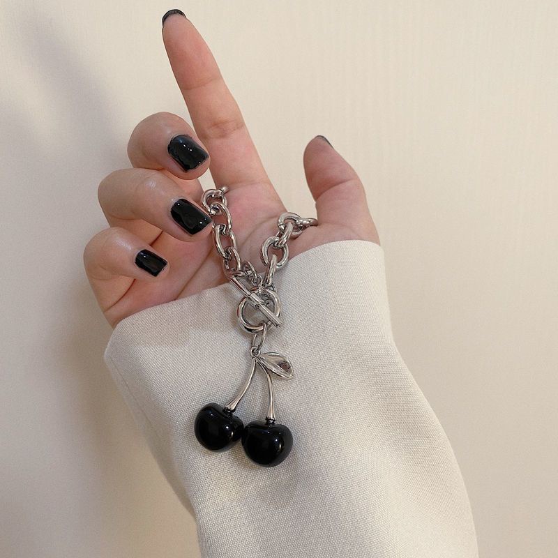 🍒สร้อยคอและสร้อยข้อมือเชอร์รี่สีดำสุด Cool ครบ Set 😎สาวๆสาย Dark ห้ามพลาด!!นะจ๊ะ😘 - รูปที่ 2