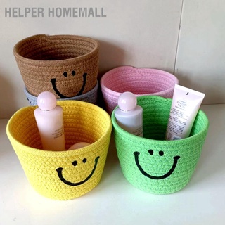 Helper Homemall ตะกร้าเชือกฝ้าย แบบติดผนัง พับได้ ขนาดเล็ก สําหรับบ้าน