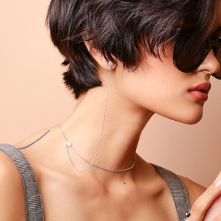 SWAN - Choker with Earring สร้อยคอโซ่เงินแท้ ต่างหูเงินแท้  ฝังเพชรคิวบิคเซอร์โคเนีย cubic zirconia